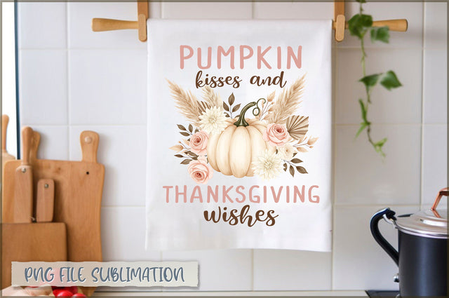 Pumpkin kisses and thanksgiving wishes Towel PNG Sublimation Shetara Begum 