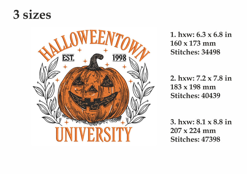 Pumpkin Machine Embroidery Design, Halloween Embroidery Design, 3 sizes, Instant Download Embroidery/Applique DESIGNS Nino Nadaraia 