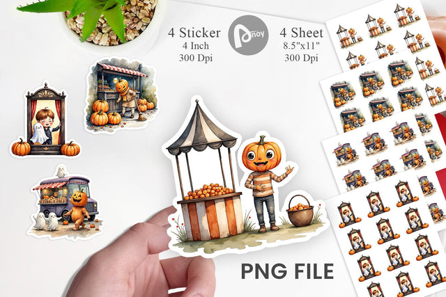 Pumpkin Market Adventure Sticker Sublimation artnoy 