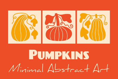 Pumpkin Minimal Abstract Art PNG JPG EPS Sublimation Rin Green 