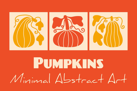 Pumpkin Minimal Abstract Art PNG JPG EPS Sublimation Rin Green 