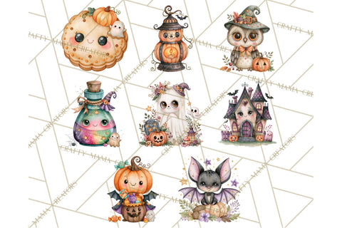Pumpkin Munchkins Cute Halloween Clipart PNG Sublimation Crafty Mama Studios 
