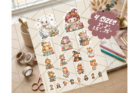 Pumpkin Munchkins Cute Halloween Sticker PNG Sublimation Crafty Mama Studios 