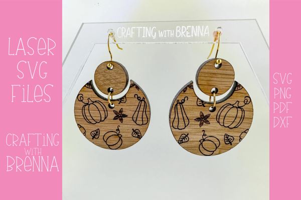 Pumpkin Nested Earring Laser SVG File SVG Crafting With Brenna 