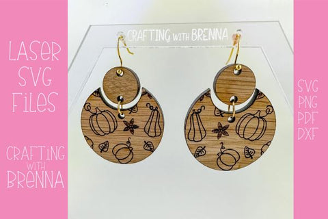 Pumpkin Nested Earring Laser SVG File SVG Crafting With Brenna 
