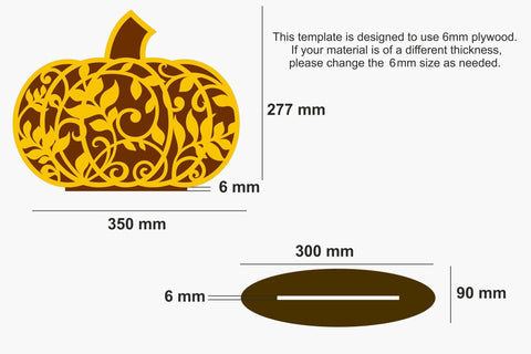 Pumpkin on a stand SVG laser cut template, Thanksgiving Day decor SVG Yuliya 