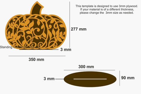 Pumpkin on a stand SVG laser cut template, Thanksgiving Day decor SVG Yuliya 