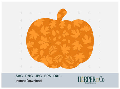 Pumpkin Orange Leaf SVG PNG Cut EPS File SVG HarperNCo 
