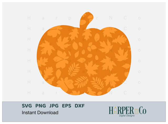 Pumpkin Orange Leaf SVG PNG Cut EPS File SVG HarperNCo 