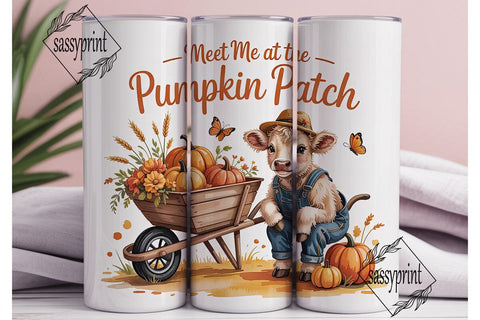 Pumpkin Patch Calf 20oz Tumbler Wrap Sublimation sassyprint 