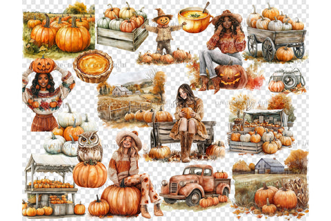 Pumpkin Patch Clipart | Autumn PNG Set SVG GlamArtZhanna 