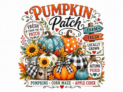 Pumpkin Patch Fall Sublimation PNG Art SVG artprintfile 