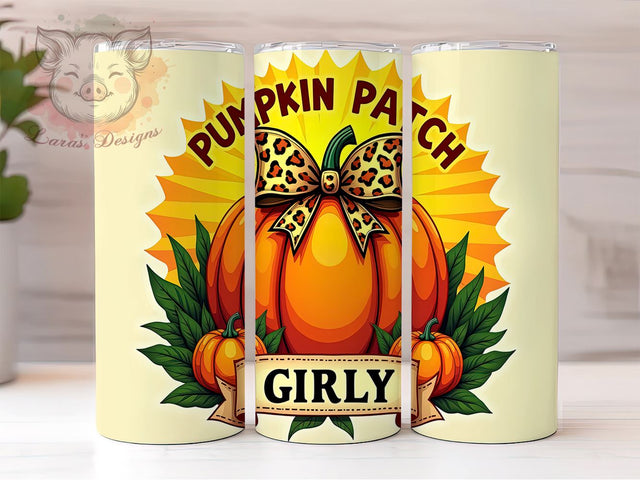 Pumpkin Patch, Girly Tumbler, Fall Decor, Coquette Bow, 20oz Tumbler Wrap, PNG Sublimation, Autumn Gifts Sublimation Lara' s Designs 