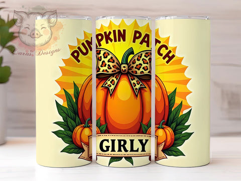 Pumpkin Patch, Girly Tumbler, Fall Decor, Coquette Bow, 20oz Tumbler Wrap, PNG Sublimation, Autumn Gifts Sublimation Lara' s Designs 