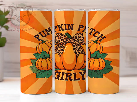 Pumpkin Patch, Girly Tumbler, Fall Decor, Coquette Bow, 20oz Tumbler Wrap, PNG Sublimation, Autumn Gifts Sublimation Lara' s Designs 