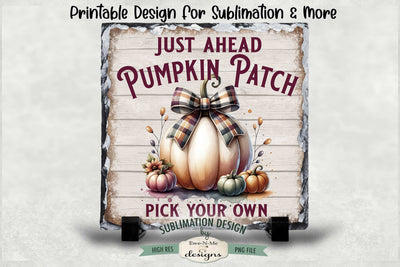 Pumpkin Patch Just Ahead Sublimation Design Vintage Sign PNG Sublimation Ewe-N-Me Designs 