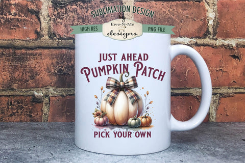 Pumpkin Patch Just Ahead Sublimation Design Vintage Sign PNG Sublimation Ewe-N-Me Designs 