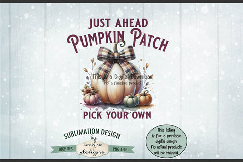 Pumpkin Patch Just Ahead Sublimation Design Vintage Sign PNG Sublimation Ewe-N-Me Designs 