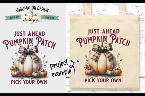 Pumpkin Patch Just Ahead Sublimation Design Vintage Sign PNG Sublimation Ewe-N-Me Designs 