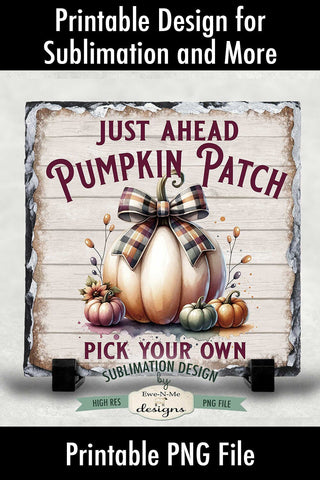 Pumpkin Patch Just Ahead Sublimation Design Vintage Sign PNG Sublimation Ewe-N-Me Designs 