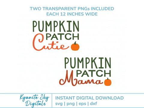 Pumpkin Patch Mama Cutie SVG fall autumn mom and child SVG Kyanite Sky Digitals 