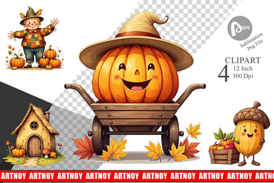 Pumpkin Patch Pals Clipart Sublimation artnoy 