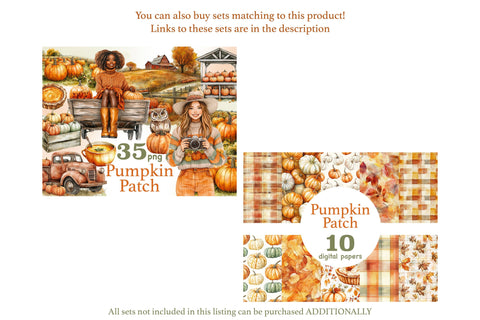 Pumpkin Patch Papers | Autumn Pattern Digital Pattern GlamArtZhanna 