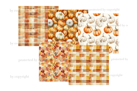 Pumpkin Patch Papers | Autumn Pattern Digital Pattern GlamArtZhanna 