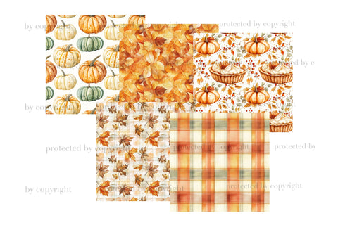 Pumpkin Patch Papers | Autumn Pattern Digital Pattern GlamArtZhanna 