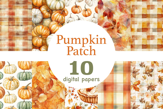 Pumpkin Patch Papers | Autumn Pattern Digital Pattern GlamArtZhanna 