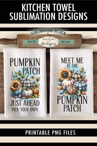 Pumpkin Patch Plaid Pumpkins Towel Sublimation Designs Sublimation Ewe-N-Me Designs 