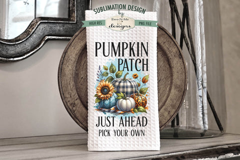 Pumpkin Patch Plaid Pumpkins Towel Sublimation Designs Sublimation Ewe-N-Me Designs 