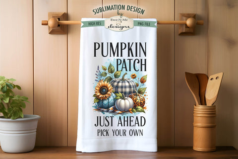 Pumpkin Patch Plaid Pumpkins Towel Sublimation Designs Sublimation Ewe-N-Me Designs 