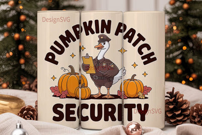 Pumpkin Patch Security 20oz Tumbler Wrap Sublimation DesignSVG 