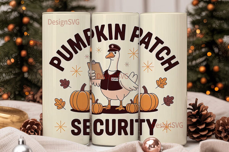 Pumpkin Patch Security 20oz Tumbler Wrap Sublimation DesignSVG 