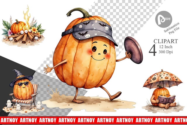 Pumpkin Patch Summer Clipart Sublimation artnoy 
