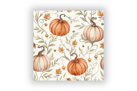 Pumpkin Patch Toile Digital Paper, Seamless Watercolor Pattern Bundle, Printable Scrapbook Paper, Autumn Harvest Design Collection Digital Pattern FloridPrintables 