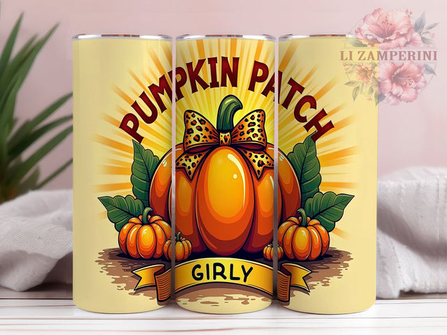 Pumpkin Patch Tumbler, Fall Tumbler Design, Girly Pumpkin Wrap, Coquette Bow PNG, Sublimation Design 20oz, Autumn Drinkware, Cute Pumpkin Art Sublimation Li Zamperini 