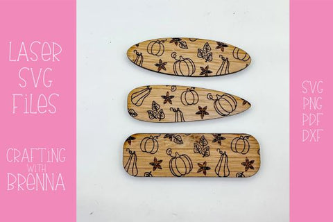 Pumpkin Pattern Bundle Hair Clip Laser SVG File SVG Crafting With Brenna 
