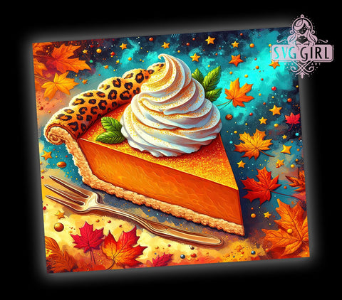 Pumpkin Pie Tumbler, Leopard Print Tumbler, Thanksgiving Tumbler, 20oz Tumbler, PNG Design, Fall Drinkware, Thanksgiving Gift, Leopard Pumpkin Design Sublimation SvggirlplusArt 