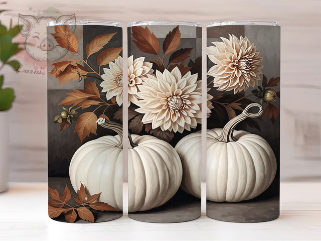 Pumpkin Plaid Fall Rustic Thanksgiving Tumbler, Plaid Fall Tumbler, Autumn Sublimation Design, 20oz Skinny Tumbler Wrap, Fall Coffee Tumbler, Thanksgiving Tumbler Design Sublimation Lara' s Designs 