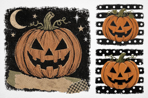 Pumpkin Polka Dot Stripes PNG, Halloween Design SVG DesignDestine 