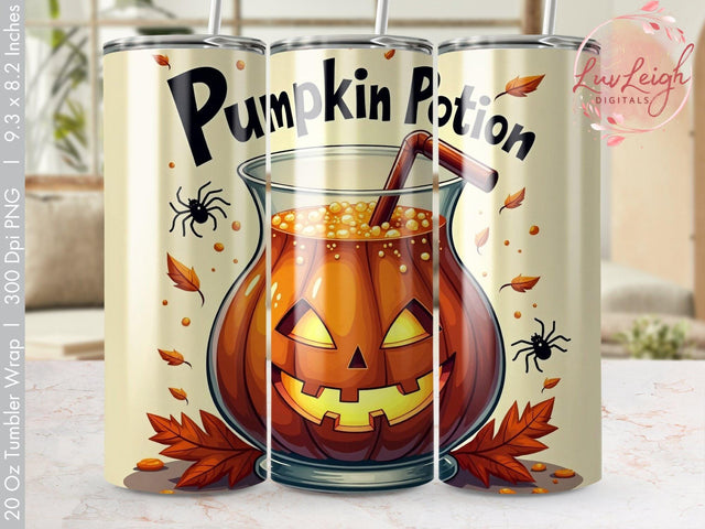 Pumpkin Potion Halloween Tumbler Wrap PNG Sublimation Luvleigh Digitals 