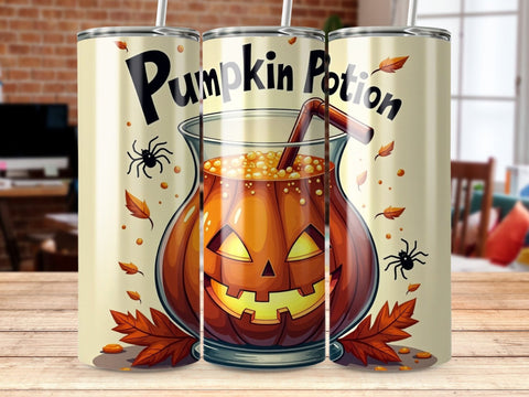 Pumpkin Potion Halloween Tumbler Wrap PNG Sublimation Luvleigh Digitals 