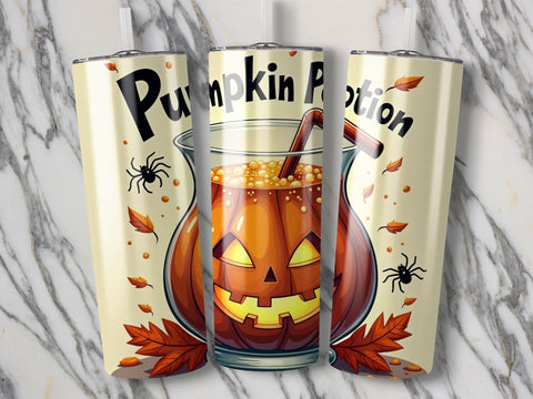 Pumpkin Potion Halloween Tumbler Wrap PNG Sublimation Luvleigh Digitals 