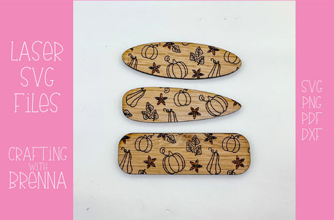 Pumpkin Print Hair Clips Laser SVG File SVG Crafting With Brenna 