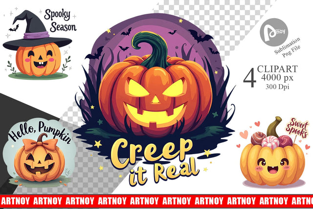 Pumpkin Quotes Clipart Sublimation artnoy 