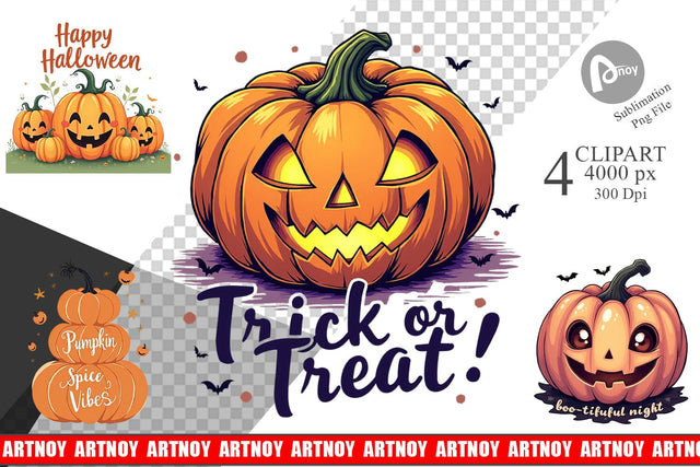 Pumpkin Quotes Clipart Sublimation artnoy 