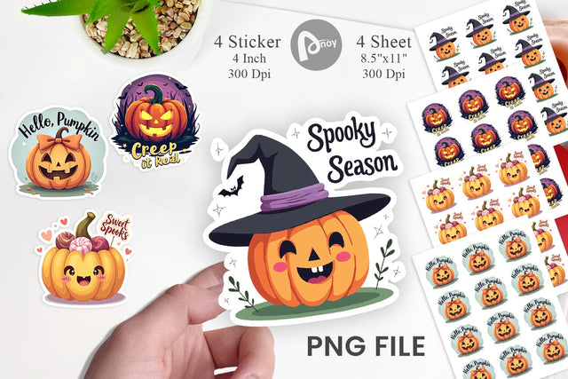 Pumpkin Quotes Sticker Sublimation artnoy 