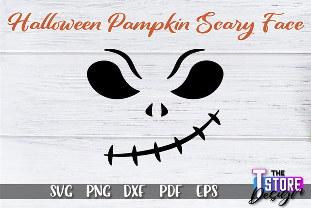 Pumpkin Scary Face | Halloween Design | Halloween Print | SVG File SVG The T Store Design 